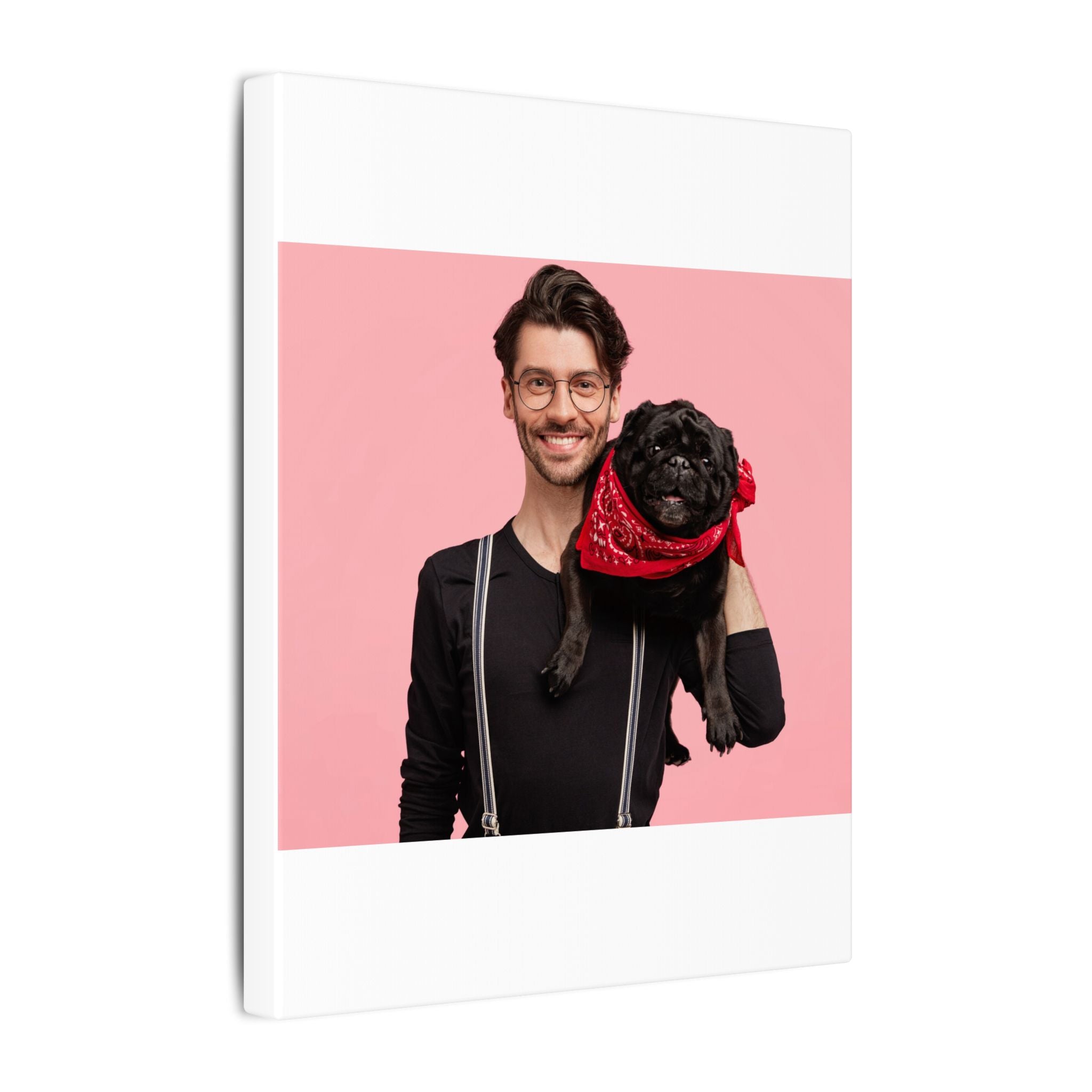 Custom Pet & Owner Portrait Canvas - Hand-Illustrated Matte Canvas Wall Art