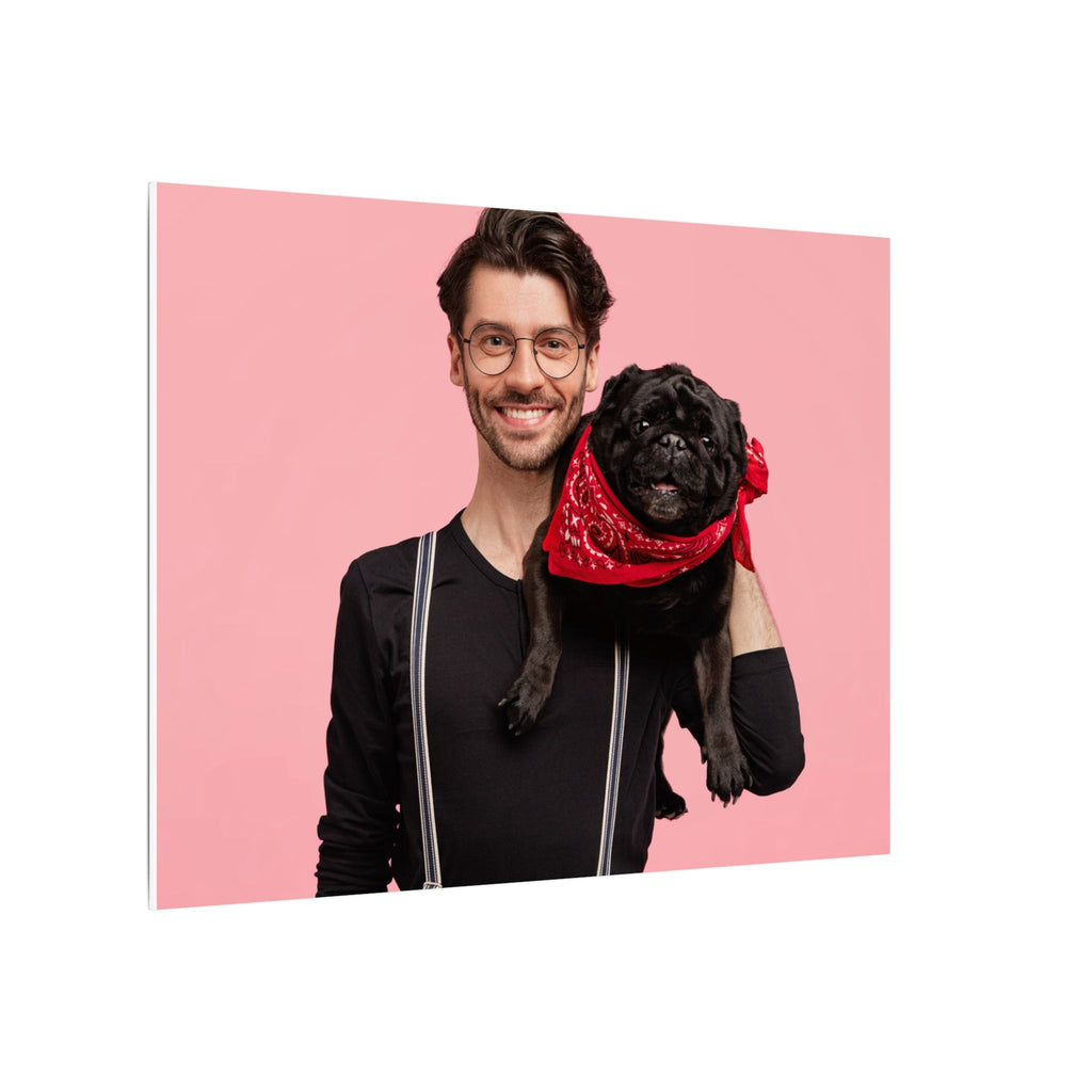 Custom Pet & Owner Portrait Canvas - Hand-Illustrated Matte Canvas Wall Art