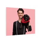 Custom Pet & Owner Portrait Canvas - Hand-Illustrated Matte Canvas Wall Art