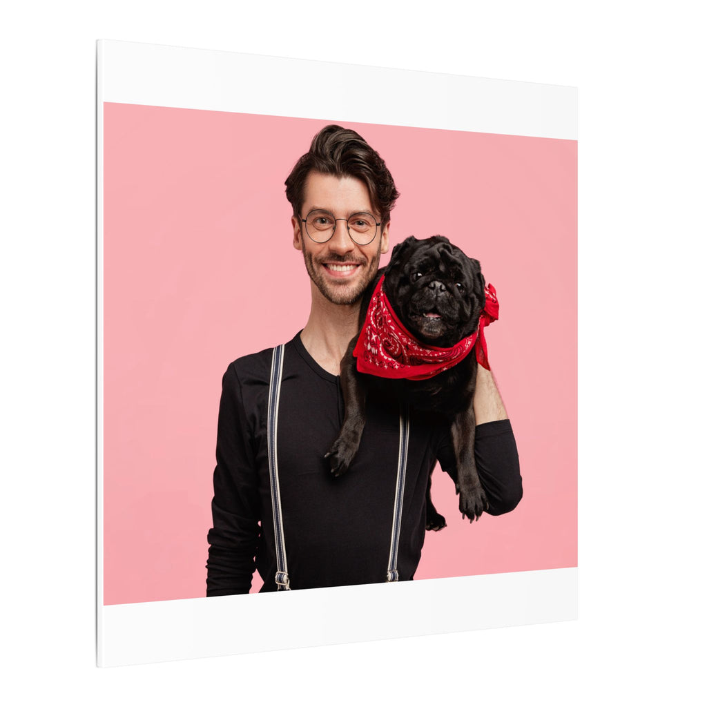 Custom Pet & Owner Portrait Canvas - Hand-Illustrated Matte Canvas Wall Art