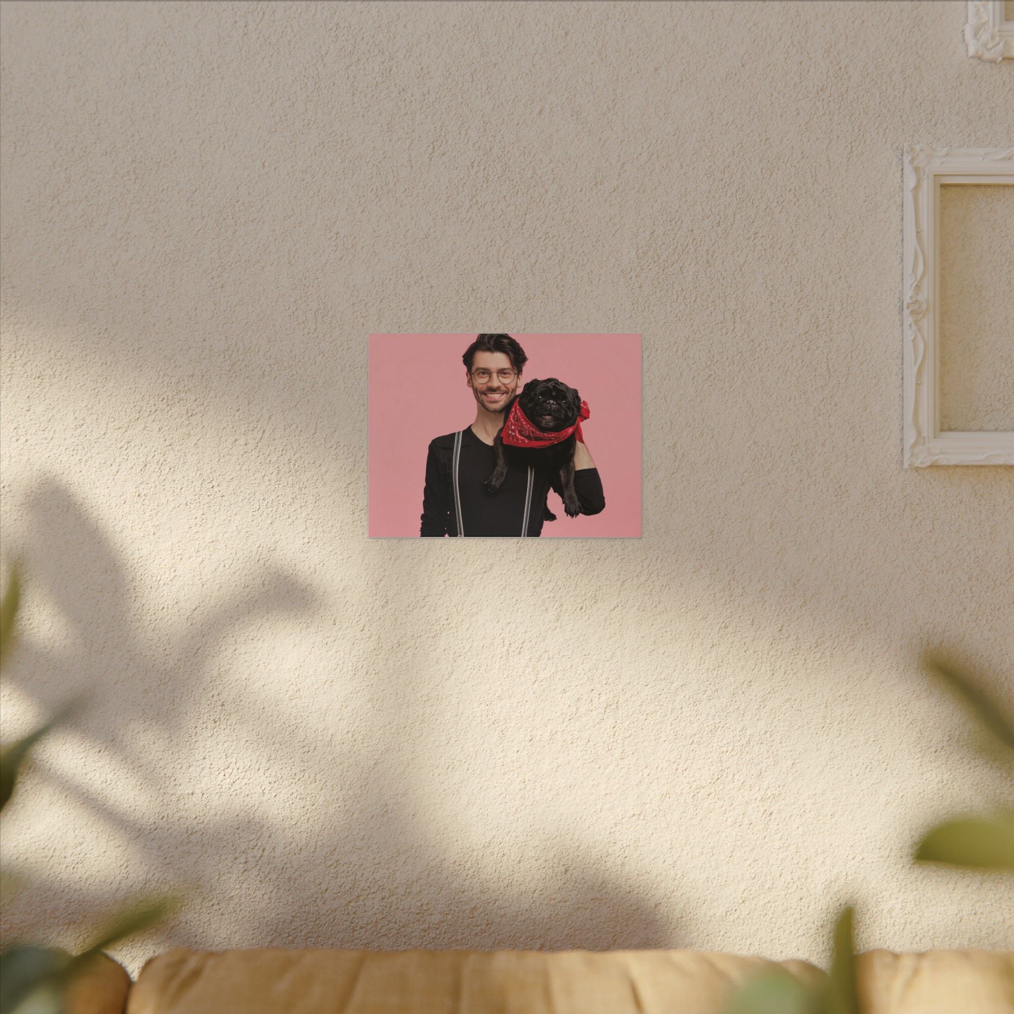 Custom Pet & Owner Portrait Canvas - Hand-Illustrated Matte Canvas Wall Art