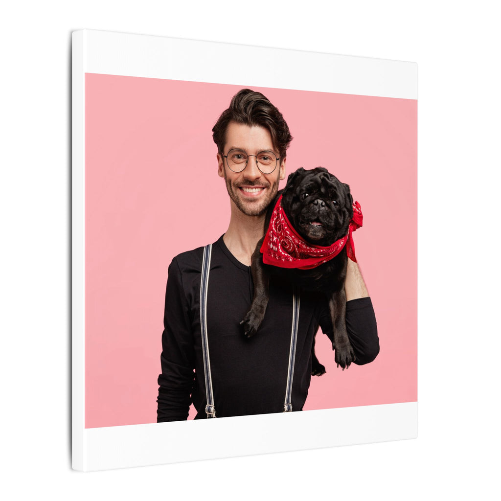 Custom Pet & Owner Portrait Canvas - Hand-Illustrated Matte Canvas Wall Art