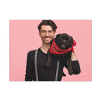 Custom Pet & Owner Portrait Canvas - Hand-Illustrated Matte Canvas Wall Art