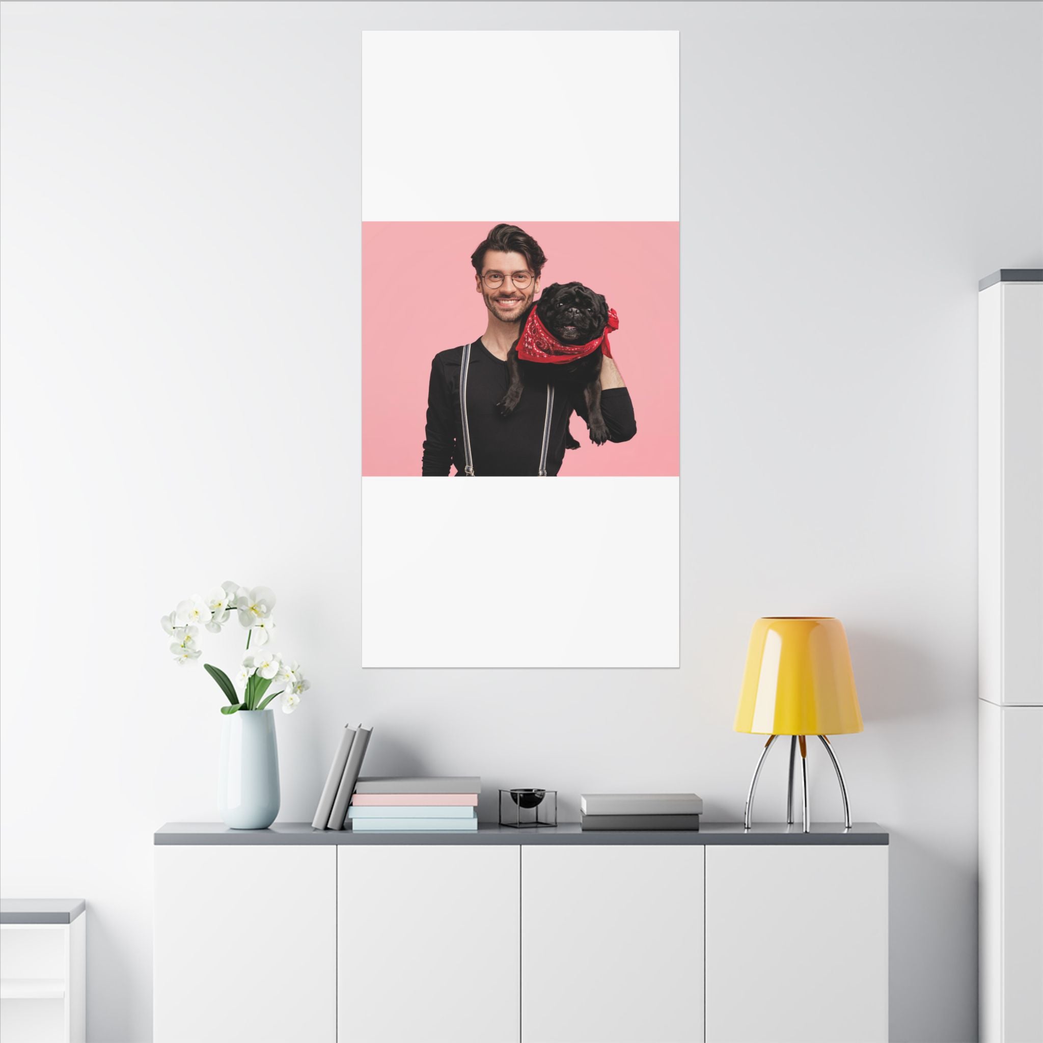 Custom Pet & Owner Portrait Canvas - Hand-Illustrated Matte Canvas Wall Art