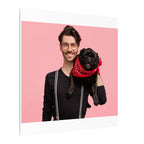 Custom Pet & Owner Portrait Canvas - Hand-Illustrated Matte Canvas Wall Art