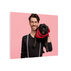 Custom Pet & Owner Portrait Canvas - Hand-Illustrated Matte Canvas Wall Art