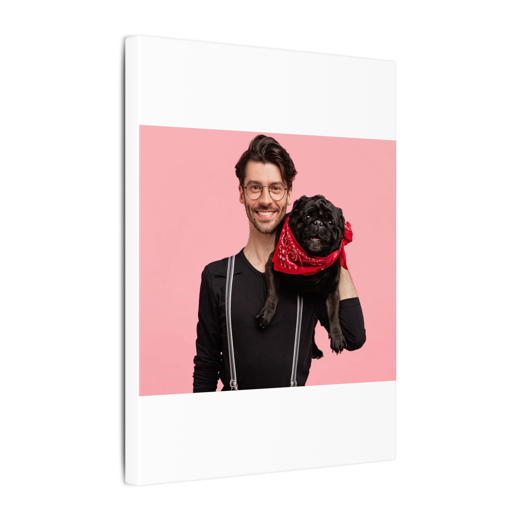 Custom Pet & Owner Portrait Canvas - Hand-Illustrated Matte Canvas Wall Art