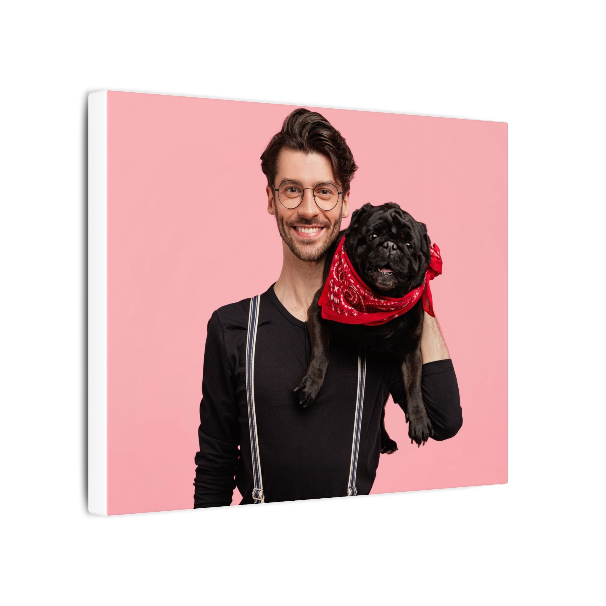 Custom Pet & Owner Portrait Canvas - Hand-Illustrated Matte Canvas Wall Art