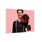 Custom Pet & Owner Portrait Canvas - Hand-Illustrated Matte Canvas Wall Art