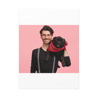 Custom Pet & Owner Portrait Canvas - Hand-Illustrated Matte Canvas Wall Art