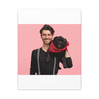 Custom Pet & Owner Portrait Canvas - Hand-Illustrated Matte Canvas Wall Art