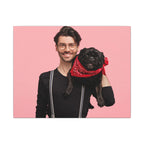 Custom Pet & Owner Portrait Canvas - Hand-Illustrated Matte Canvas Wall Art