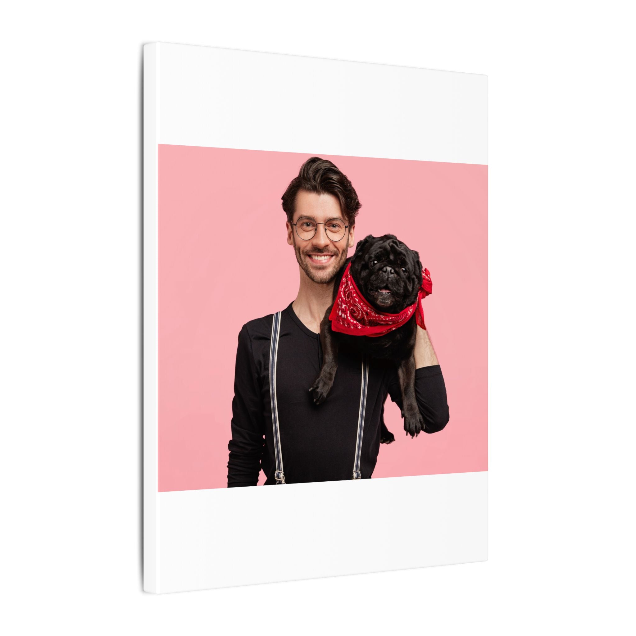 Custom Pet & Owner Portrait Canvas - Hand-Illustrated Matte Canvas Wall Art