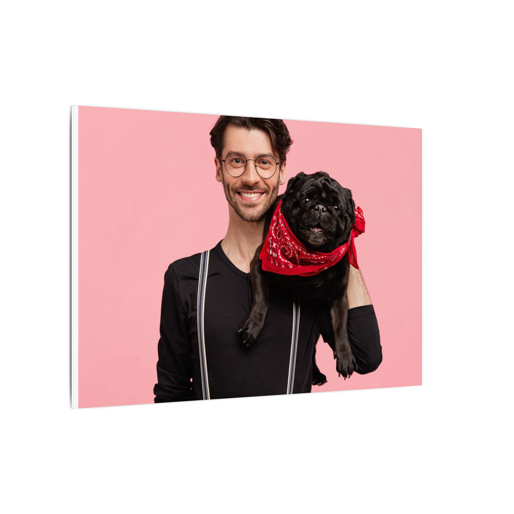 Custom Pet & Owner Portrait Canvas - Hand-Illustrated Matte Canvas Wall Art