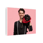 Custom Pet & Owner Portrait Canvas - Hand-Illustrated Matte Canvas Wall Art