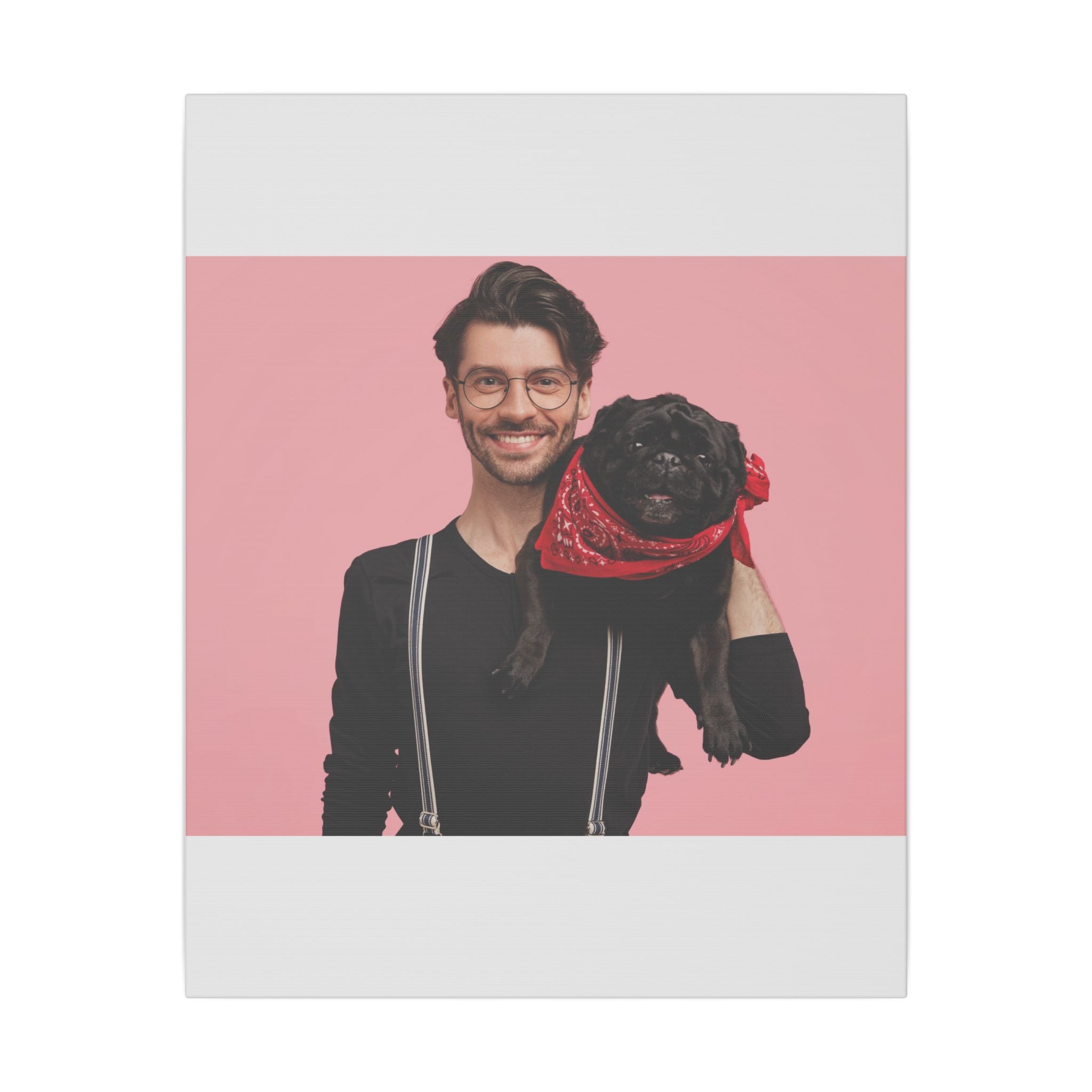 Custom Pet & Owner Portrait Canvas - Hand-Illustrated Matte Canvas Wall Art