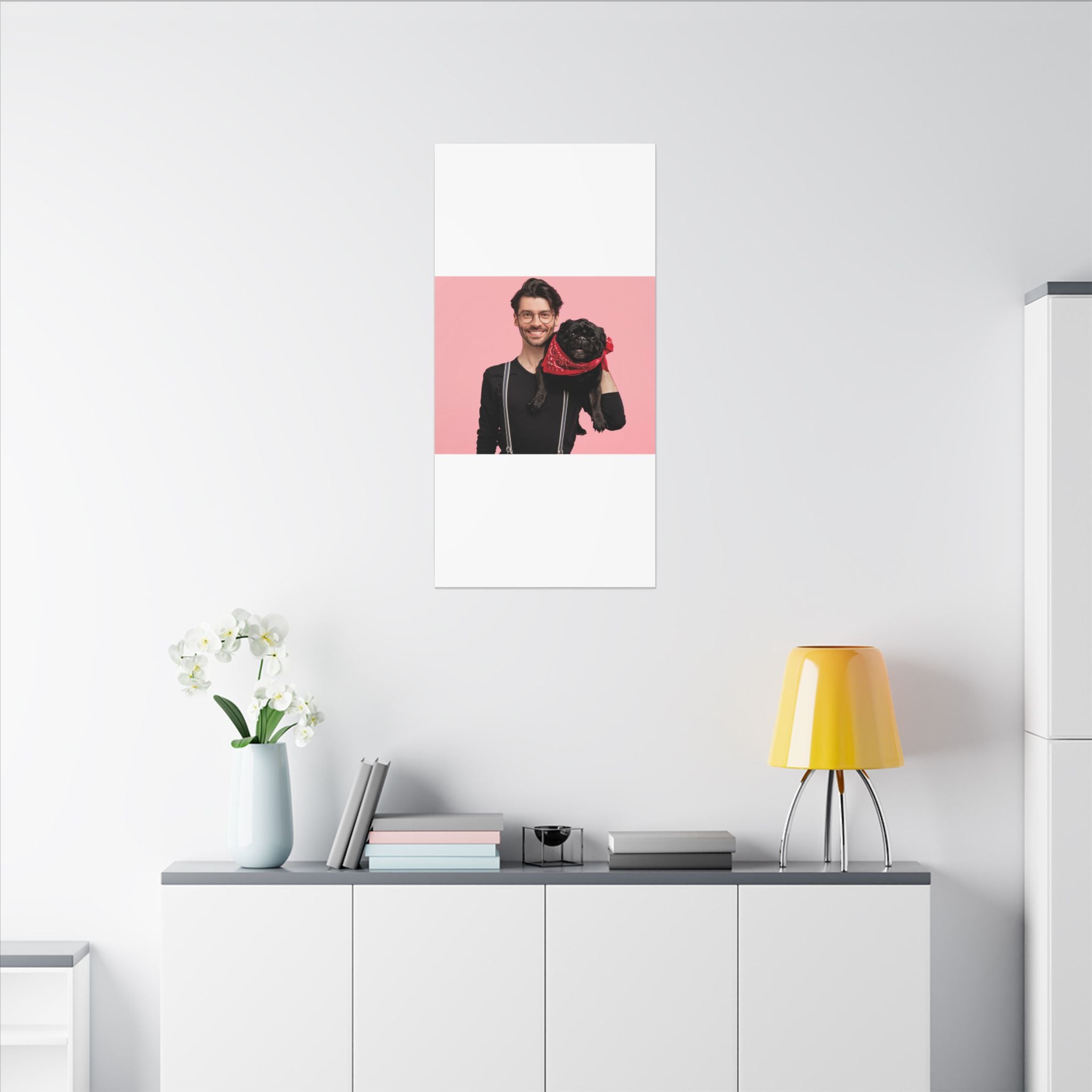 Custom Pet & Owner Portrait Canvas - Hand-Illustrated Matte Canvas Wall Art