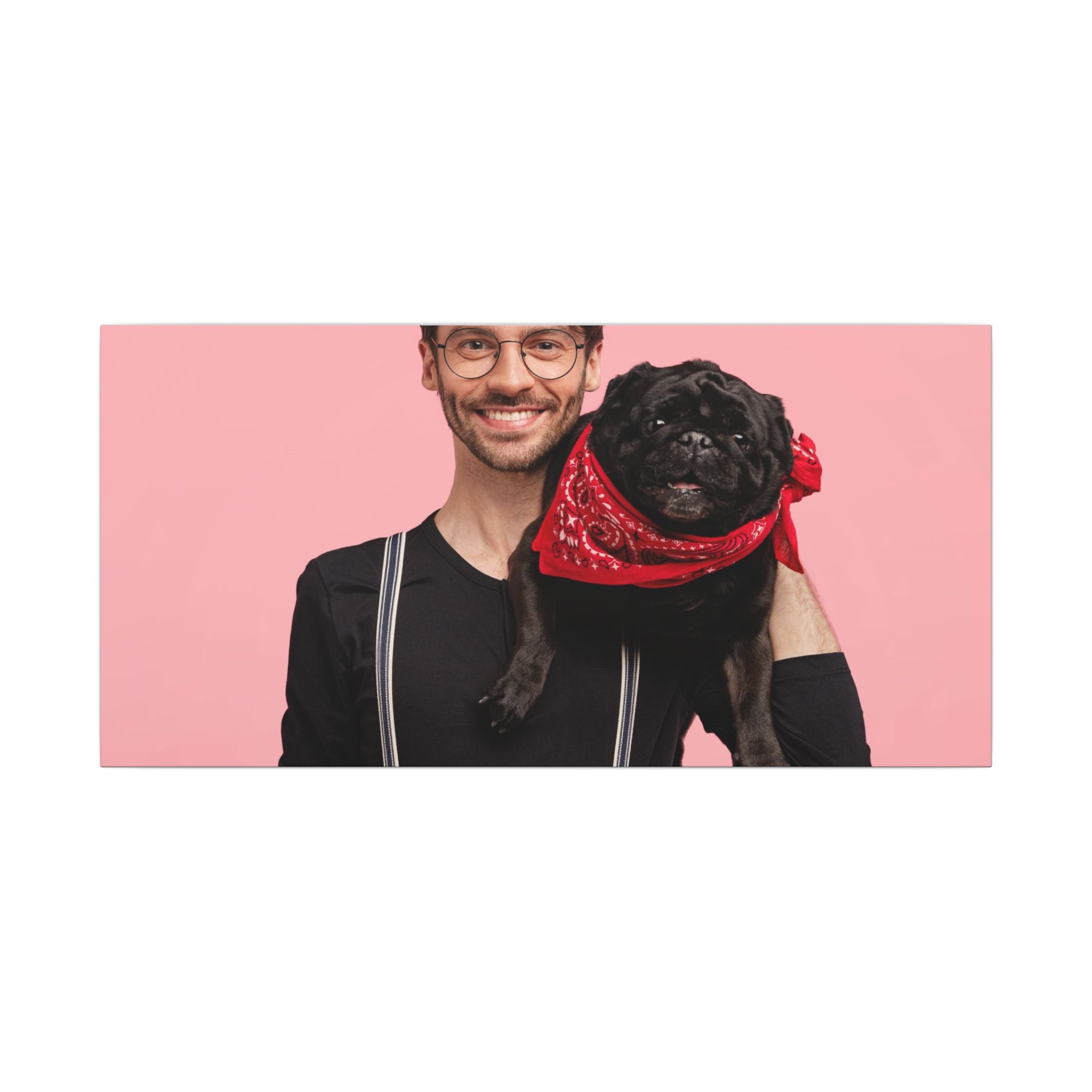 Custom Pet & Owner Portrait Canvas - Hand-Illustrated Matte Canvas Wall Art