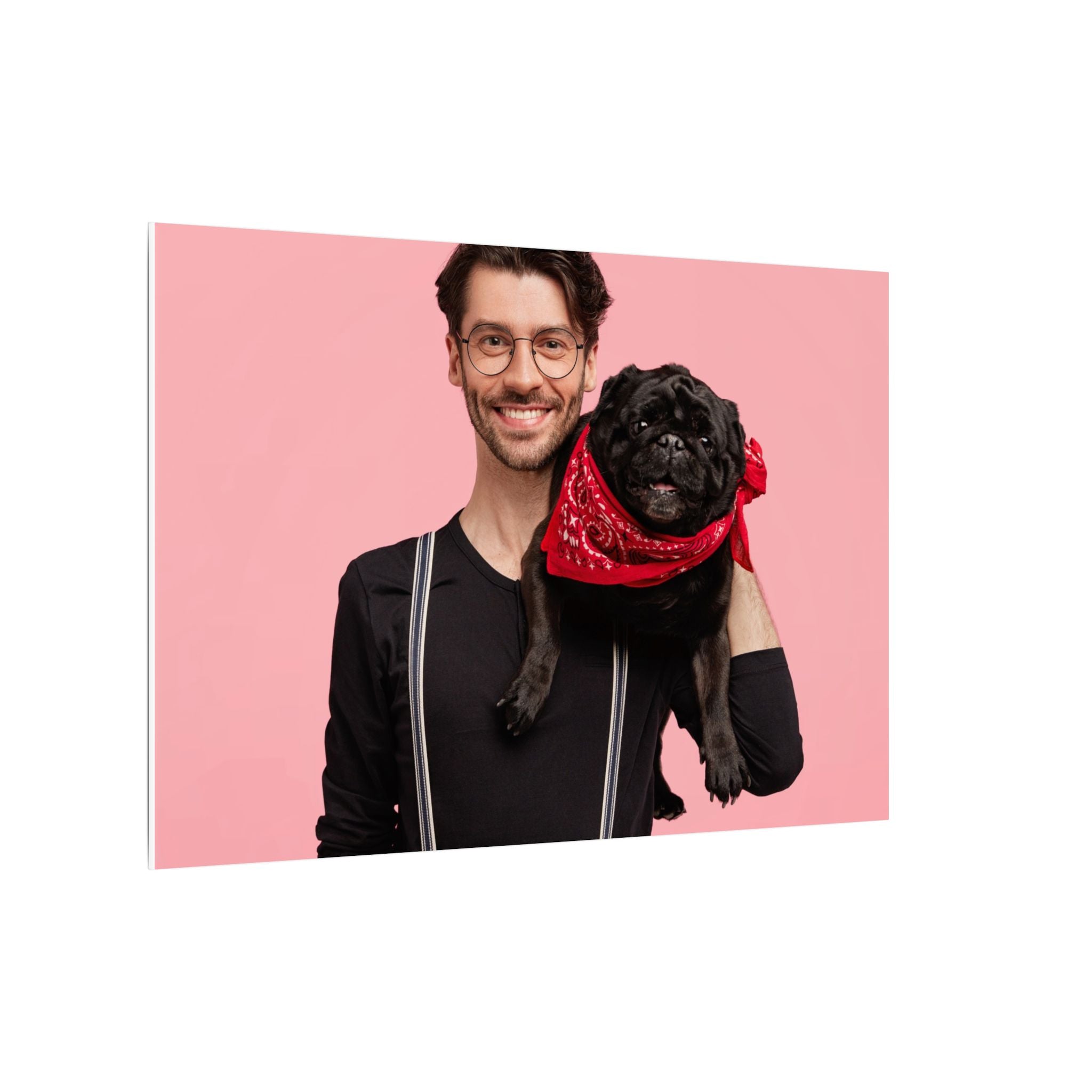 Custom Pet & Owner Portrait Canvas - Hand-Illustrated Matte Canvas Wall Art