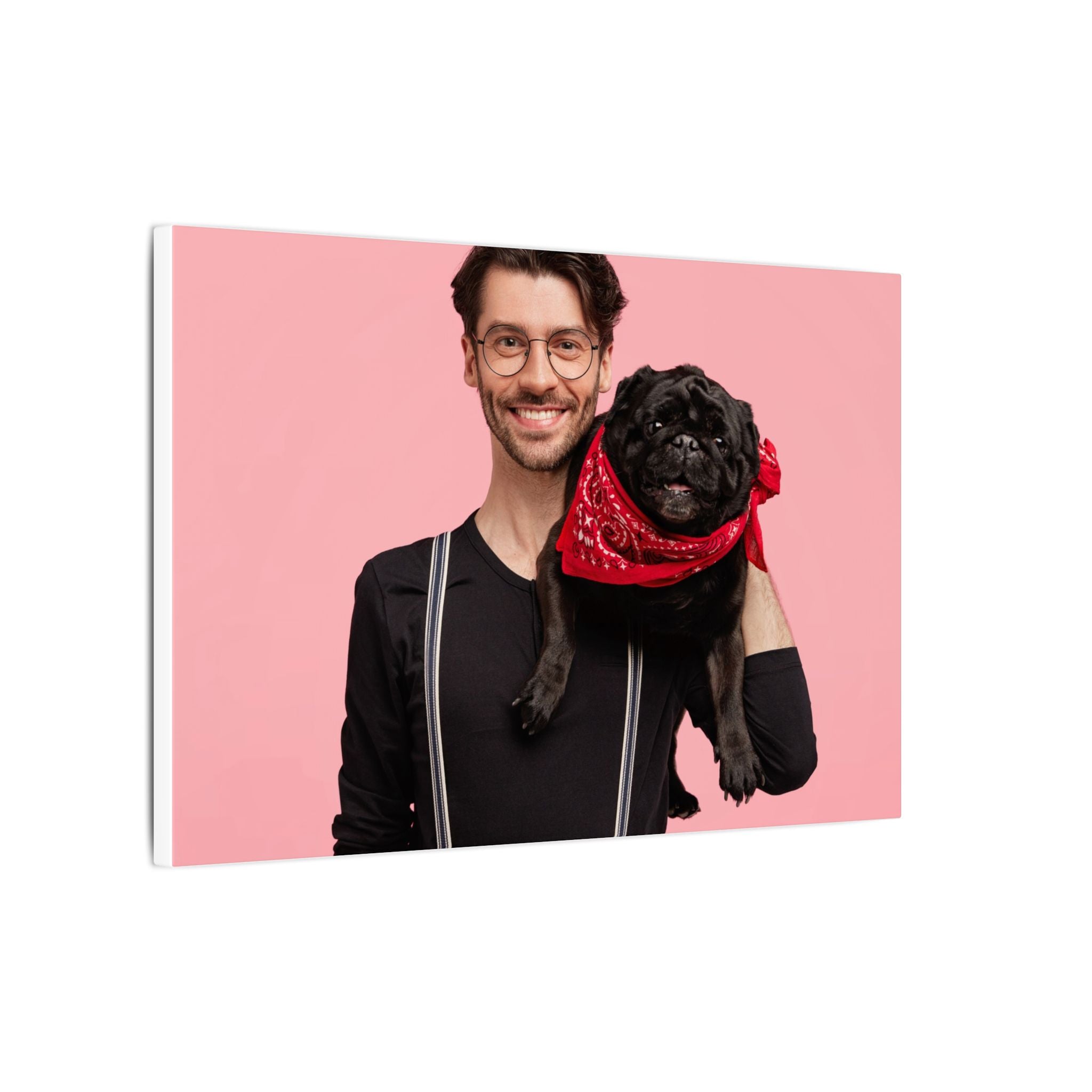 Custom Pet & Owner Portrait Canvas - Hand-Illustrated Matte Canvas Wall Art