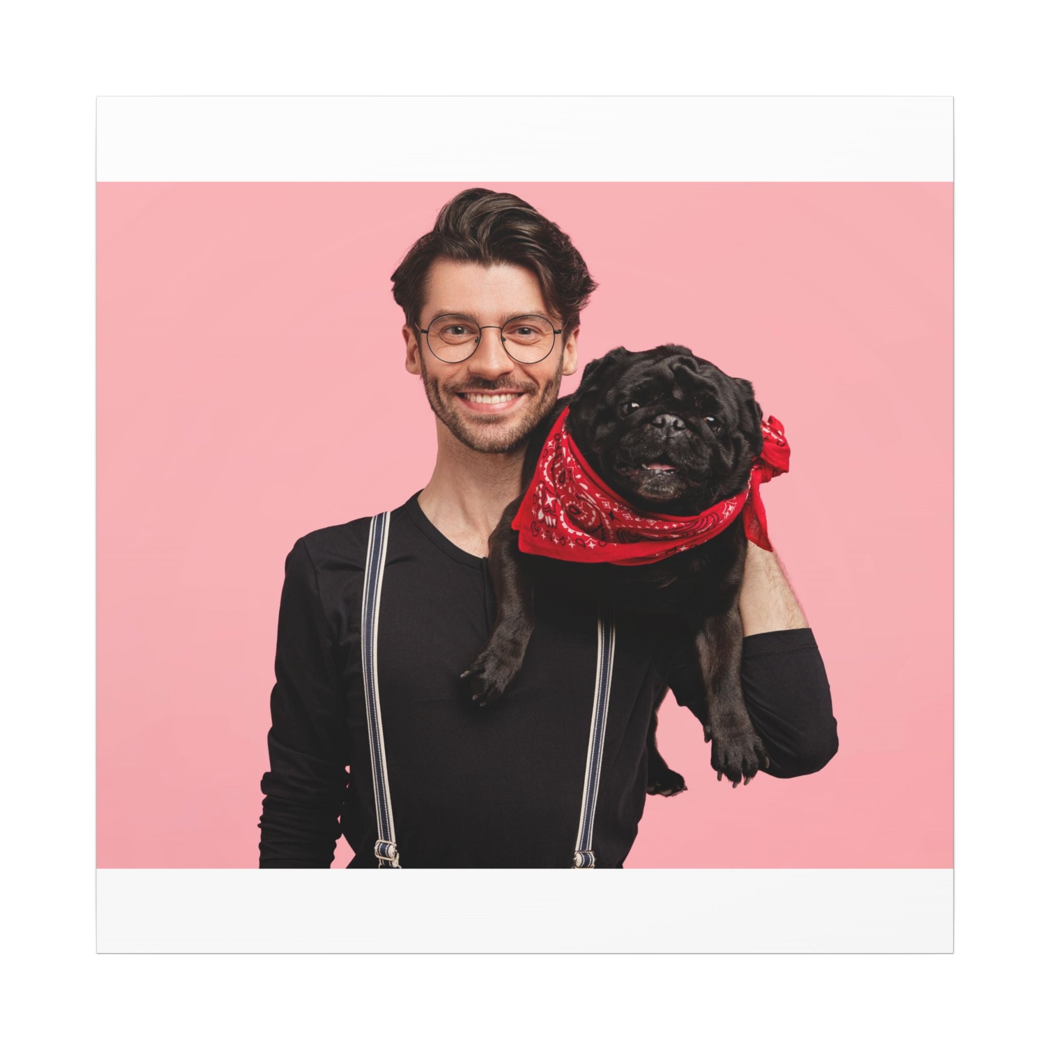 Custom Pet & Owner Portrait Canvas - Hand-Illustrated Matte Canvas Wall Art