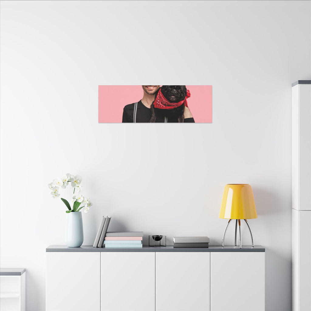 Custom Pet & Owner Portrait Canvas - Hand-Illustrated Matte Canvas Wall Art