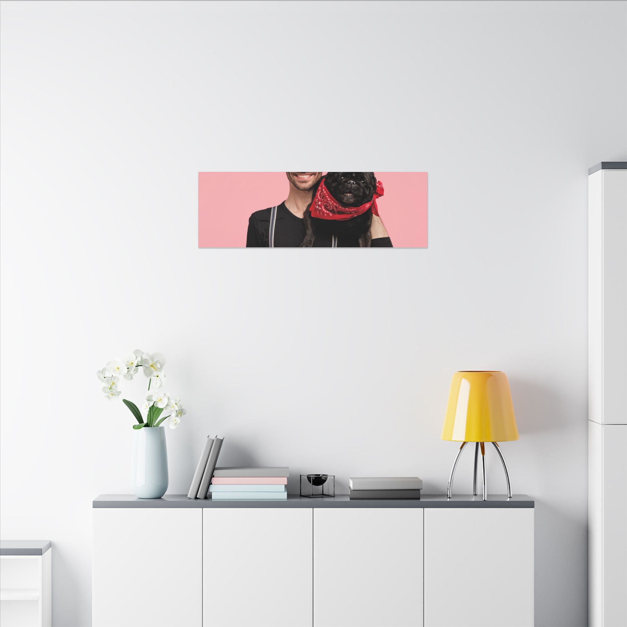 Custom Pet & Owner Portrait Canvas - Hand-Illustrated Matte Canvas Wall Art