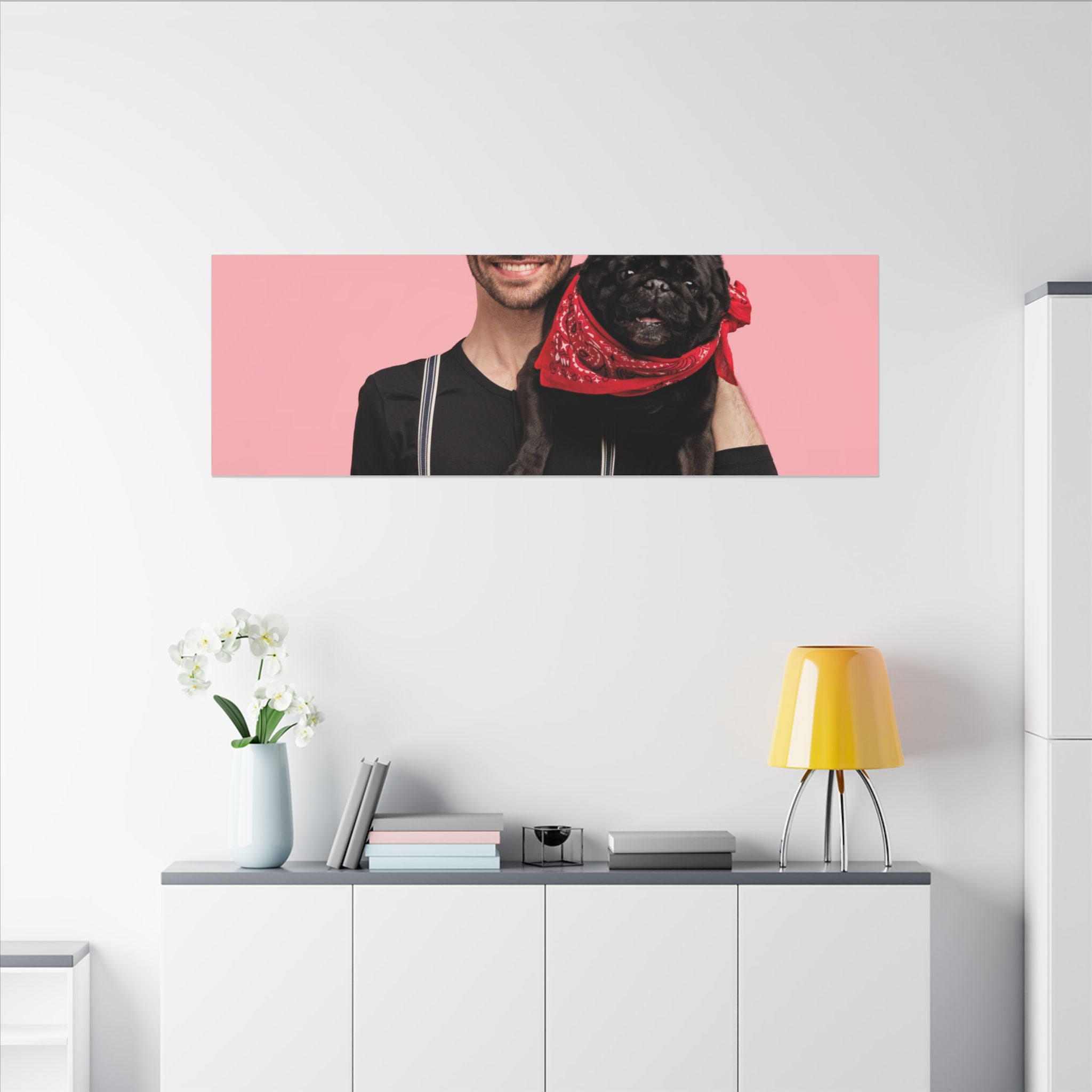 Custom Pet & Owner Portrait Canvas - Hand-Illustrated Matte Canvas Wall Art