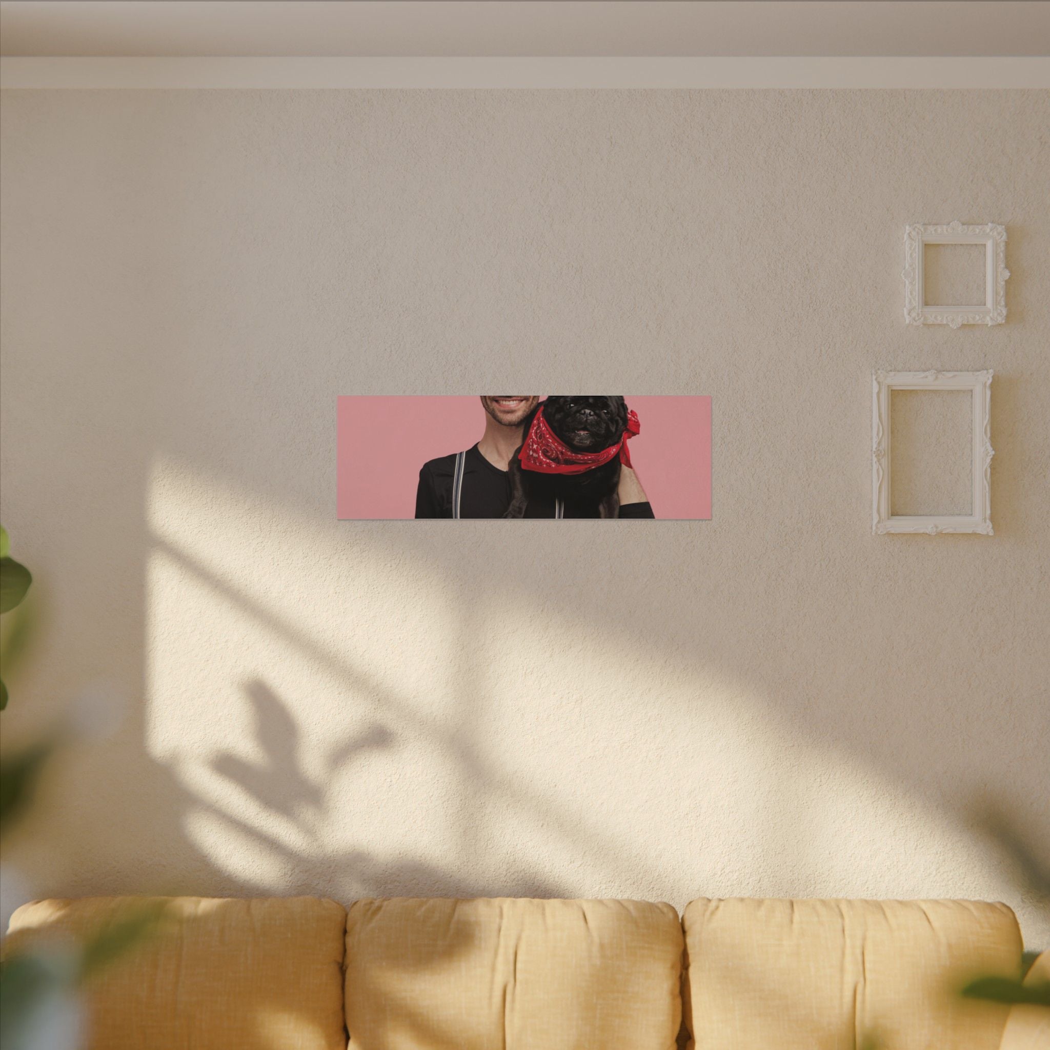 Custom Pet & Owner Portrait Canvas - Hand-Illustrated Matte Canvas Wall Art