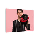 Custom Pet & Owner Portrait Canvas - Hand-Illustrated Matte Canvas Wall Art