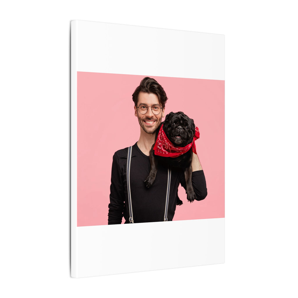 Custom Pet & Owner Portrait Canvas - Hand-Illustrated Matte Canvas Wall Art