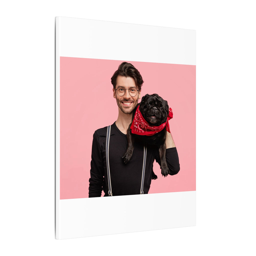 Custom Pet & Owner Portrait Canvas - Hand-Illustrated Matte Canvas Wall Art