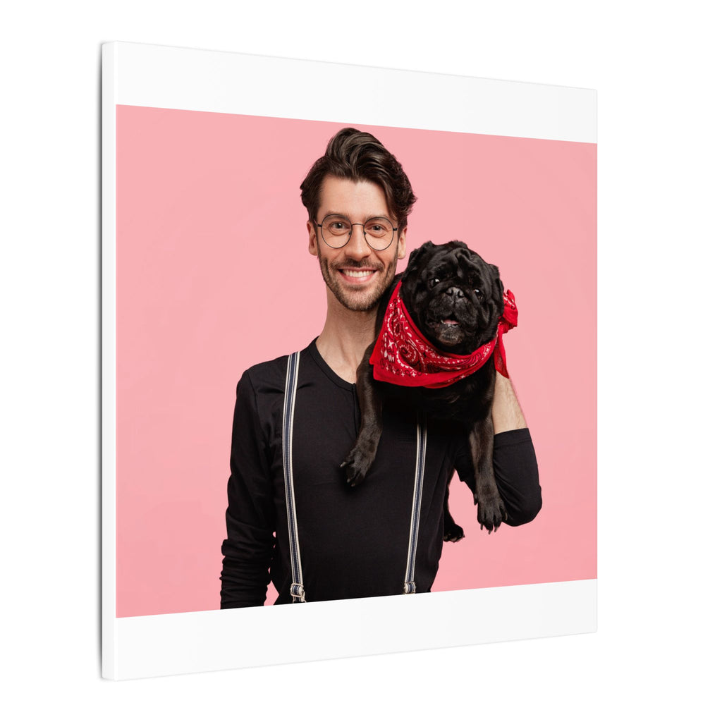 Custom Pet & Owner Portrait Canvas - Hand-Illustrated Matte Canvas Wall Art